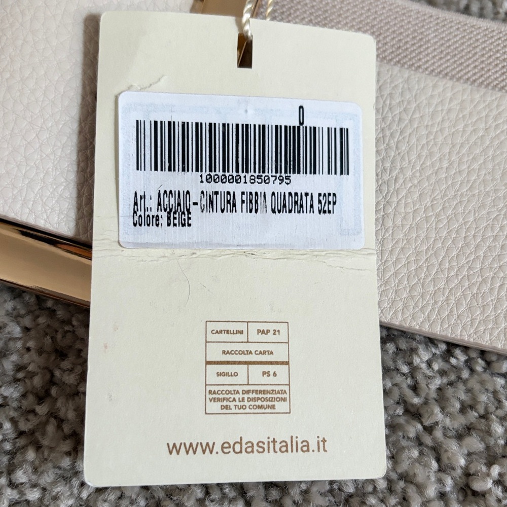 Cream Belt with Gold Buckle - Picture 2 of 2